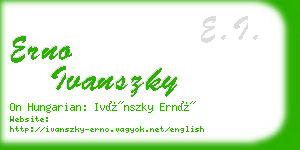 erno ivanszky business card